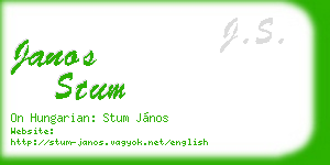 janos stum business card